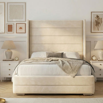 Elora Wingback Ottoman Bed