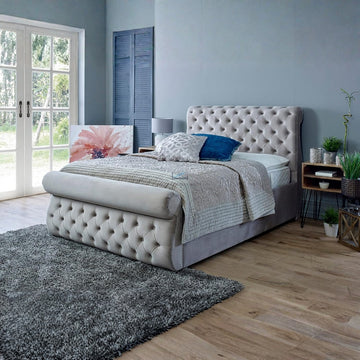 Scrolling Chesterfield Bed